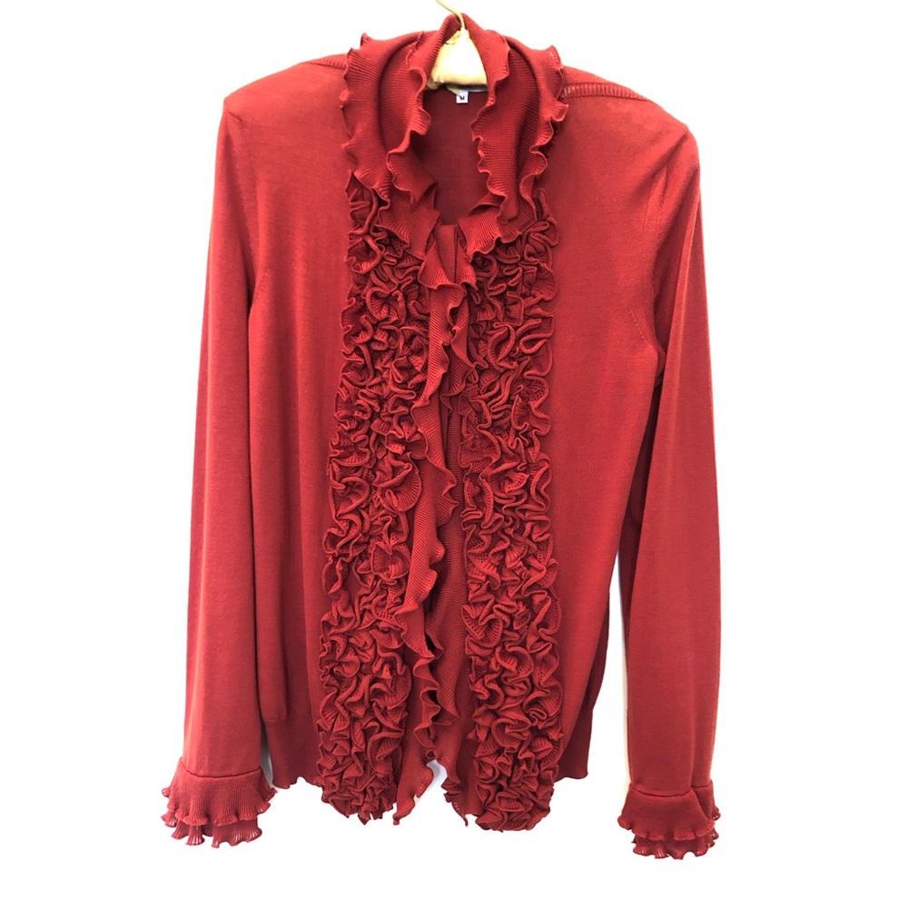 Yves Saint Laurent Ruffle Cardigan